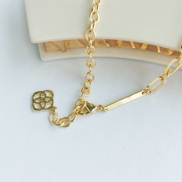 Kendra Scott Lindy Gold White CZ Crystal Chain Necklace - Picture 4 of 4